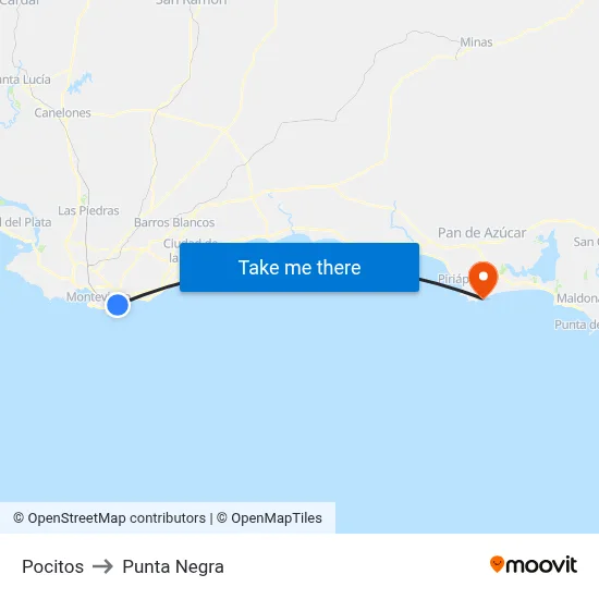 Pocitos to Punta Negra map