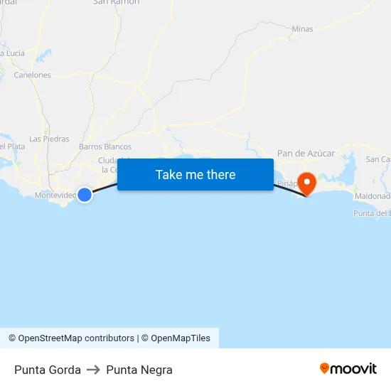 Punta Gorda to Punta Negra map