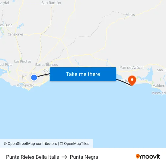 Punta Rieles Bella Italia to Punta Negra map