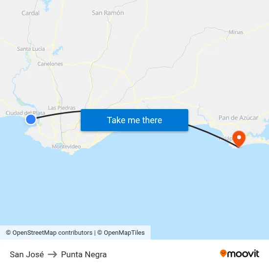 San José to Punta Negra map