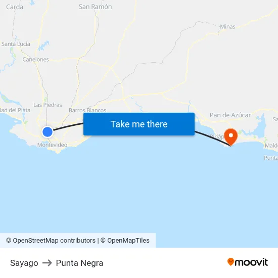 Sayago to Punta Negra map