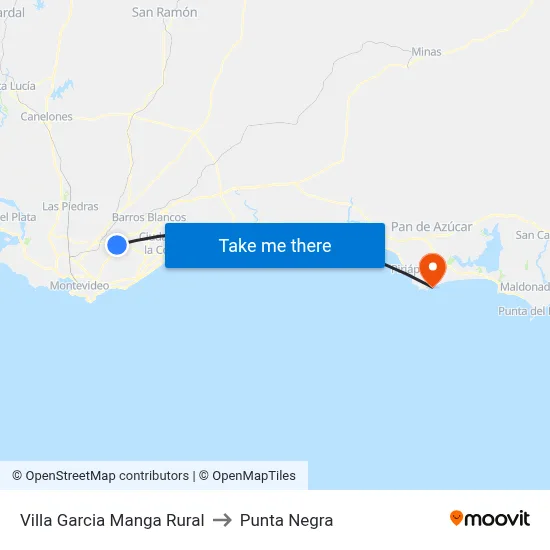 Villa Garcia Manga Rural to Punta Negra map