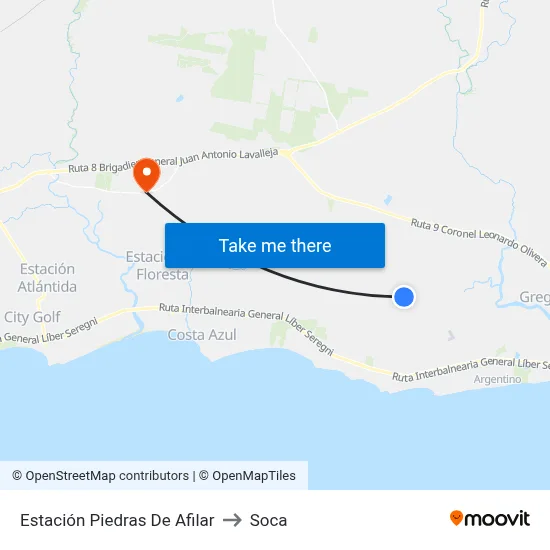 Estación Piedras De Afilar to Soca map