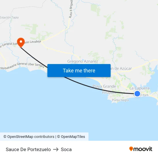 Sauce De Portezuelo to Soca map