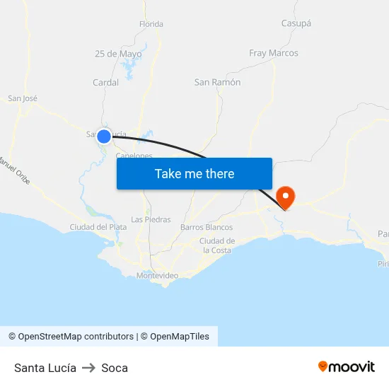 Santa Lucía to Soca map