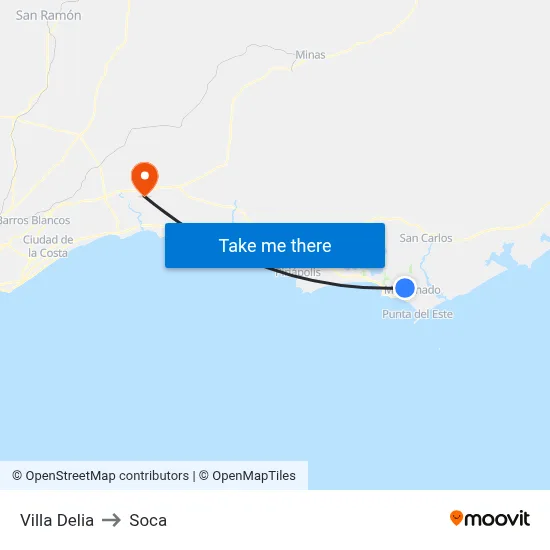 Villa Delia to Soca map