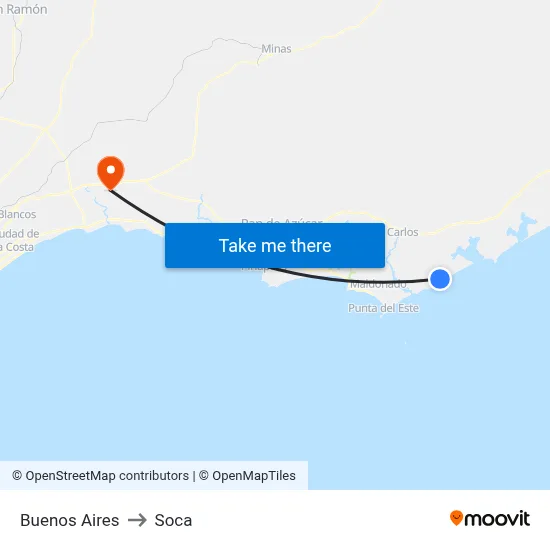 Buenos Aires to Soca map