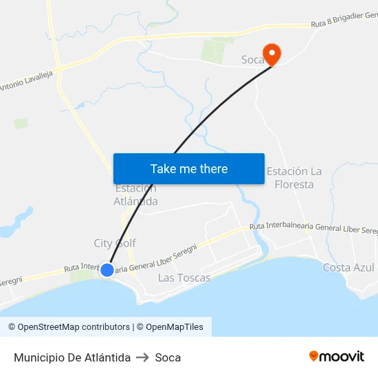Municipio De Atlántida to Soca map