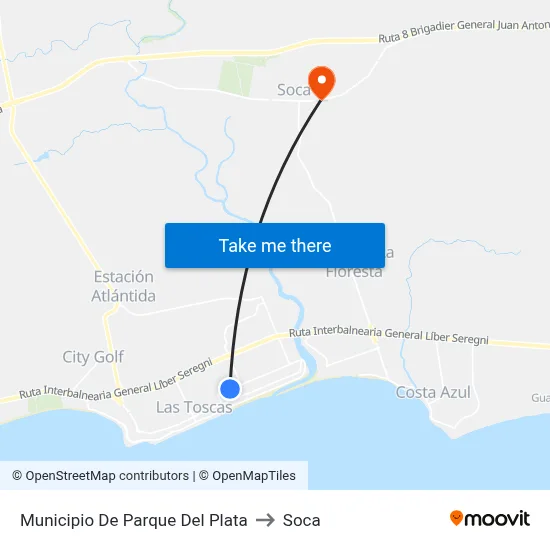 Municipio De Parque Del Plata to Soca map