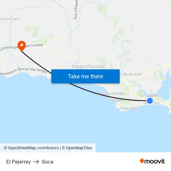 El Pejerrey to Soca map