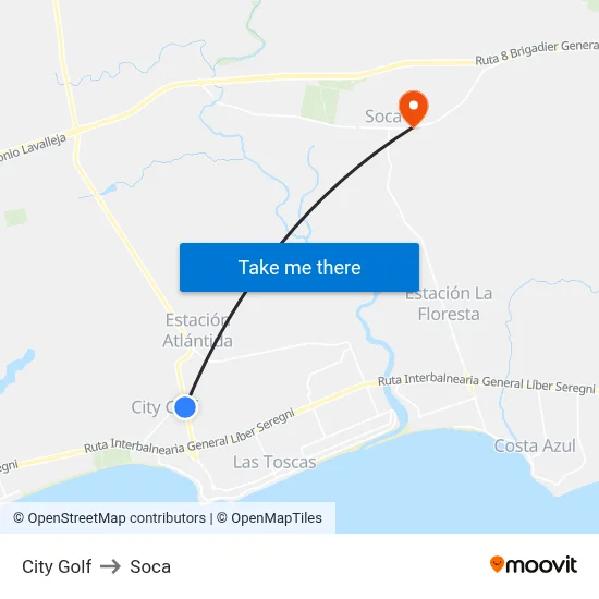 City Golf to Soca map