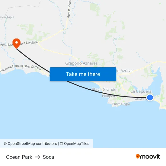 Ocean Park to Soca map