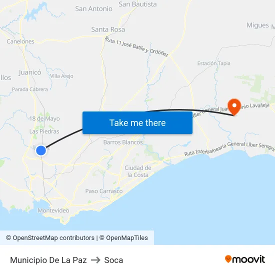 Municipio De La Paz to Soca map