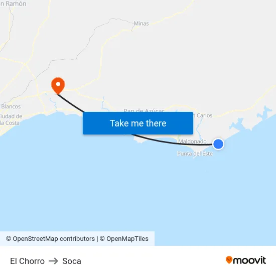 El Chorro to Soca map
