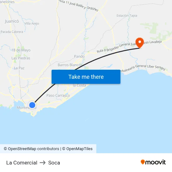 La Comercial to Soca map