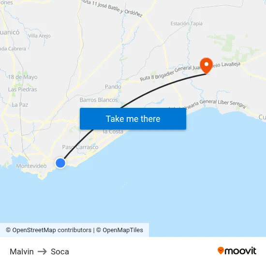 Malvin to Soca map