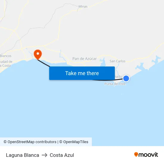 Laguna Blanca to Costa Azul map