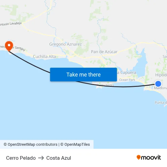 Cerro Pelado to Costa Azul map