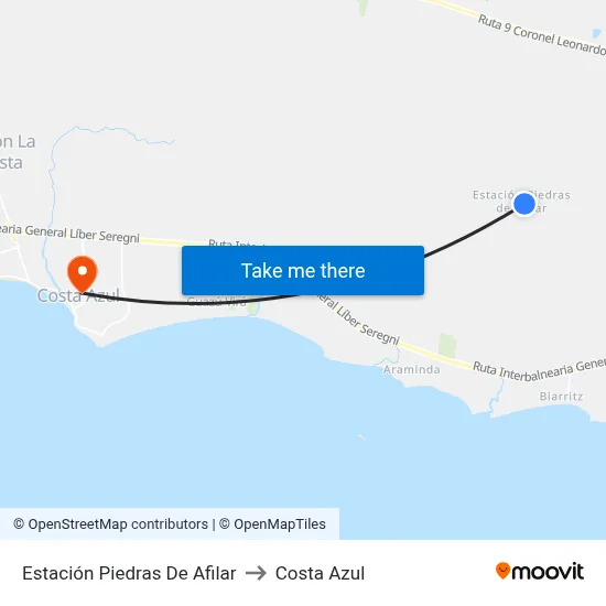 Estación Piedras De Afilar to Costa Azul map