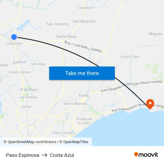 Paso Espinosa to Costa Azul map