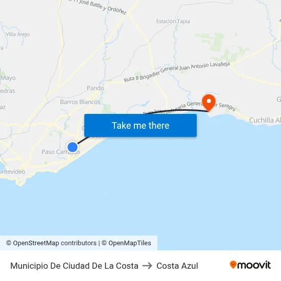 Municipio De Ciudad De La Costa to Costa Azul map