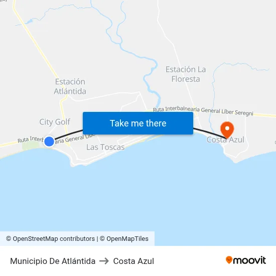 Municipio De Atlántida to Costa Azul map