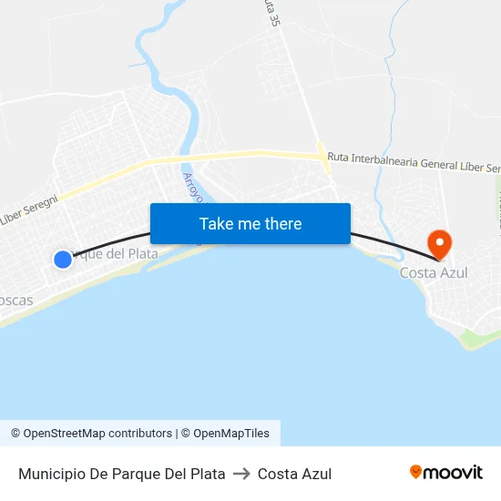 Municipio De Parque Del Plata to Costa Azul map