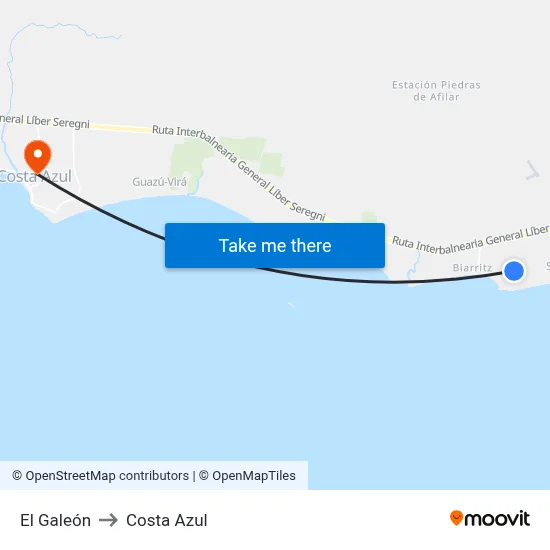 El Galeón to Costa Azul map