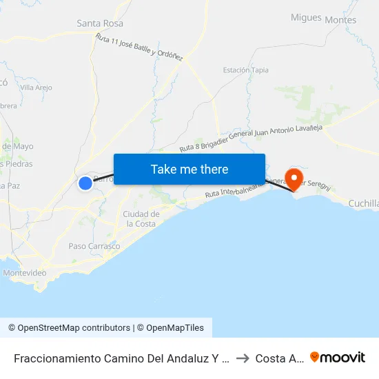 Fraccionamiento Camino Del Andaluz Y Ruta 84 to Costa Azul map