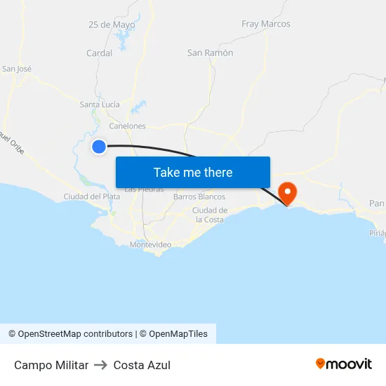 Campo Militar to Costa Azul map