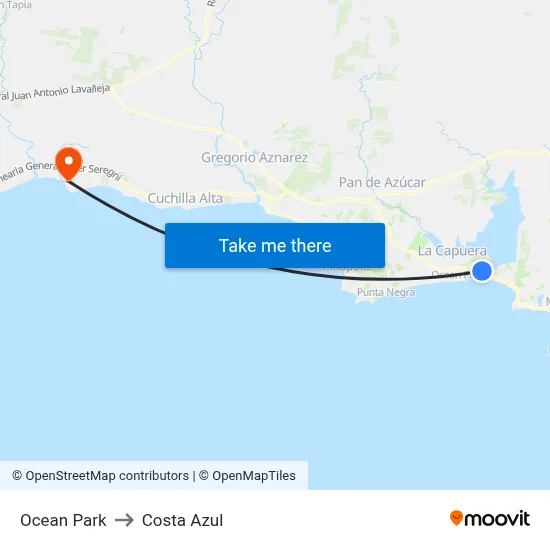 Ocean Park to Costa Azul map
