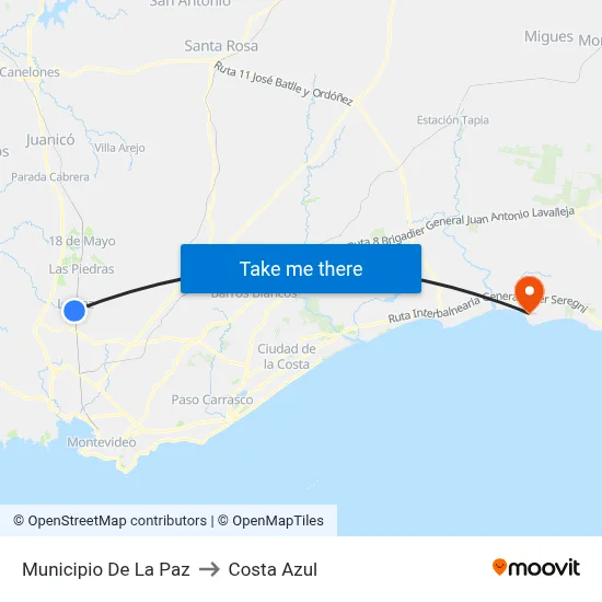 Municipio De La Paz to Costa Azul map