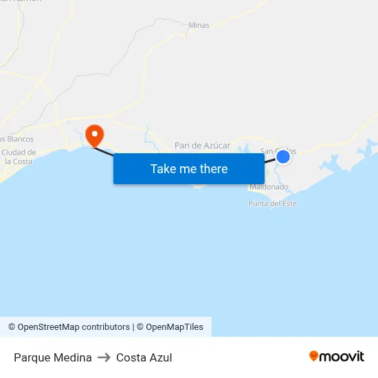 Parque Medina to Costa Azul map