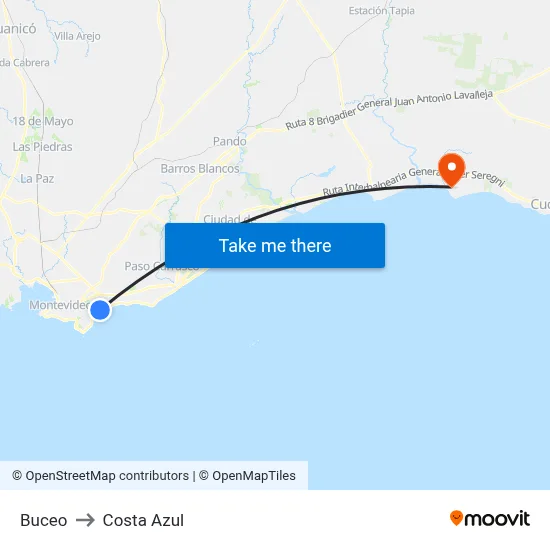 Buceo to Costa Azul map