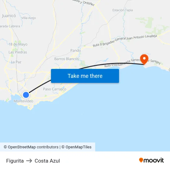 Figurita to Costa Azul map