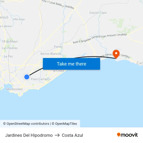 Jardines Del Hipodromo to Costa Azul map