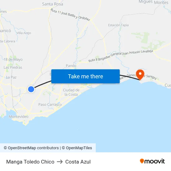 Manga Toledo Chico to Costa Azul map
