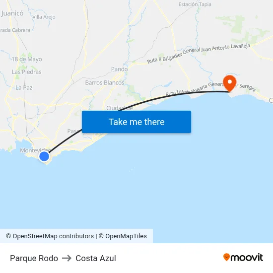 Parque Rodo to Costa Azul map