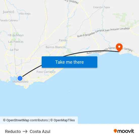 Reducto to Costa Azul map