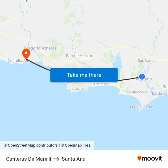 Canteras De Marelli to Santa Ana map