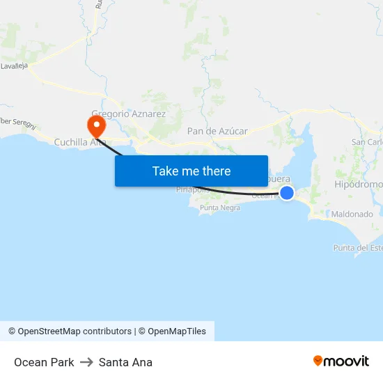 Ocean Park to Santa Ana map