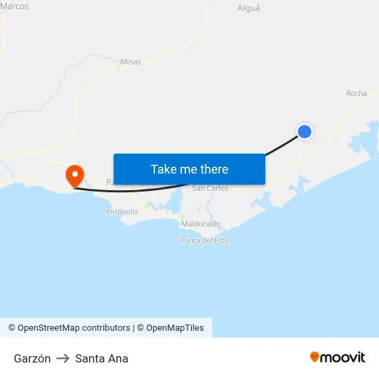 Garzón to Santa Ana map