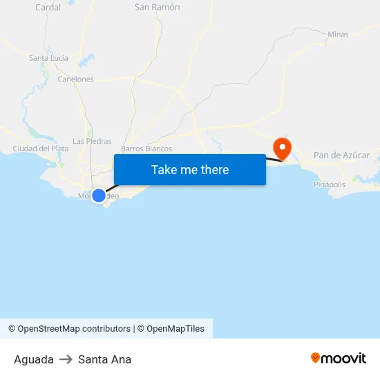 Aguada to Santa Ana map