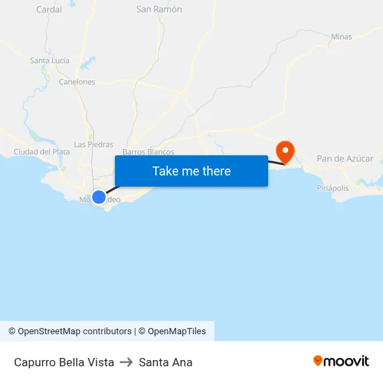 Capurro Bella Vista to Santa Ana map