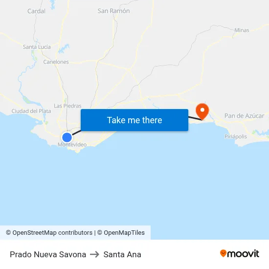 Prado Nueva Savona to Santa Ana map