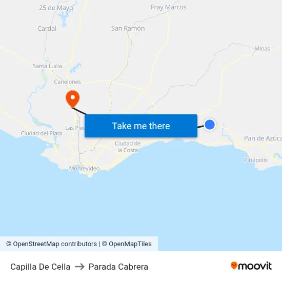 Capilla De Cella to Parada Cabrera map