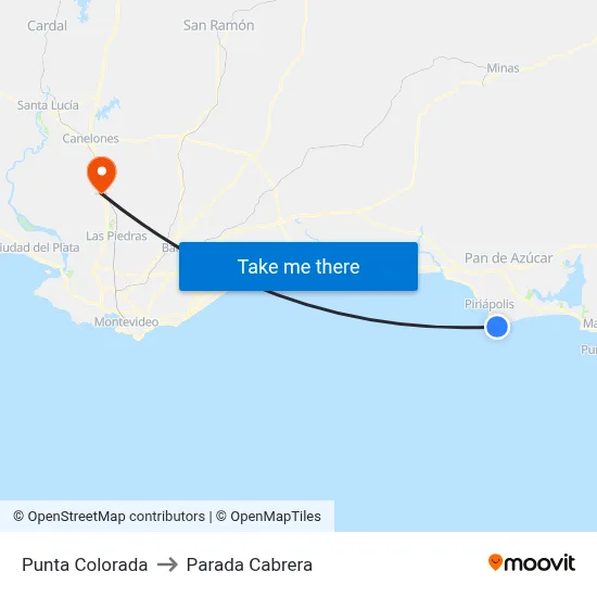 Punta Colorada to Parada Cabrera map