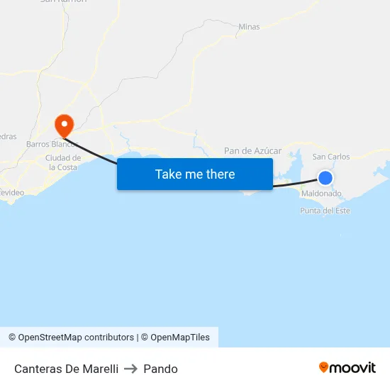 Canteras De Marelli to Pando map