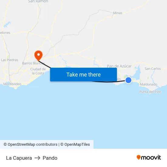 La Capuera to Pando map