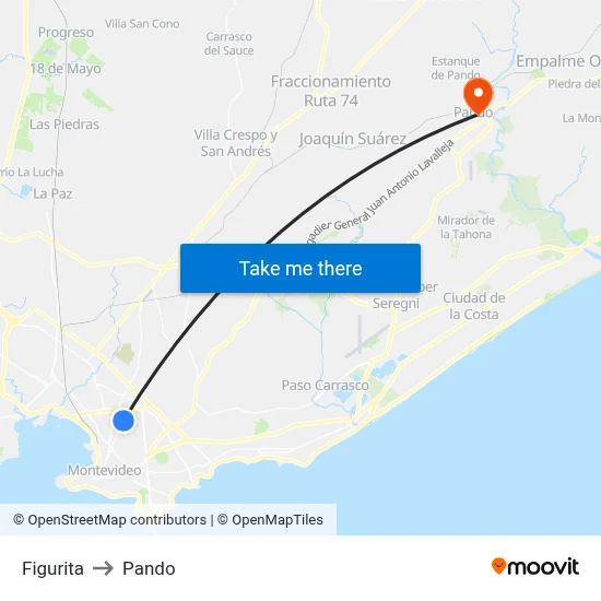 Figurita to Pando map